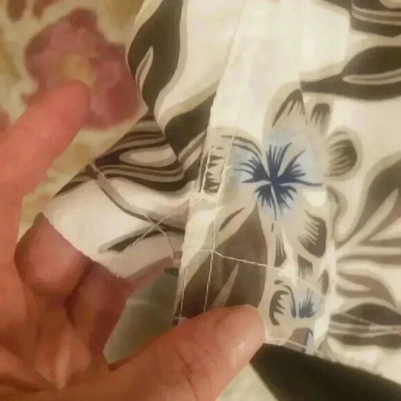 MERONA Men's XL ( 38-42") White/Moss Floral Brief Lined Trunks - Picture 7 of 12